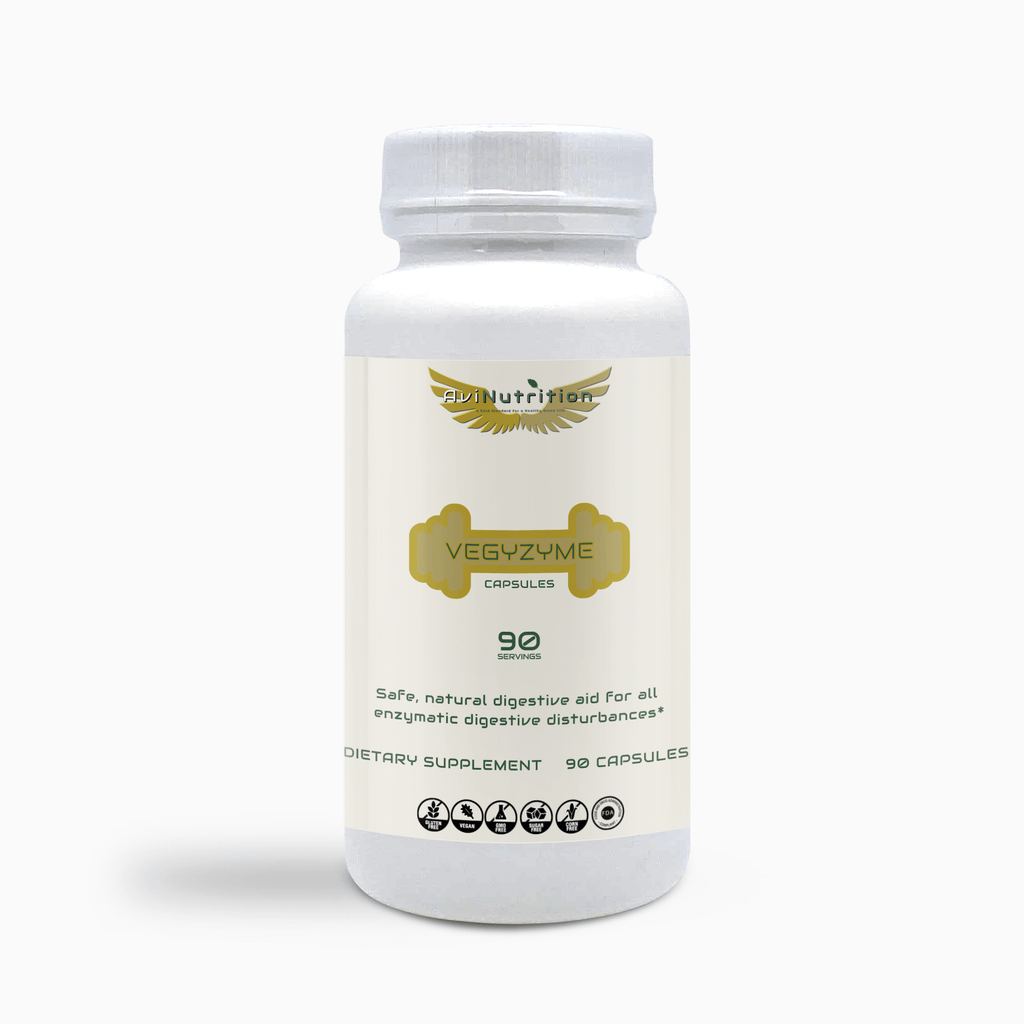 Bottle of AviNutrition Vegyzyme (Vegetable Enzymes)